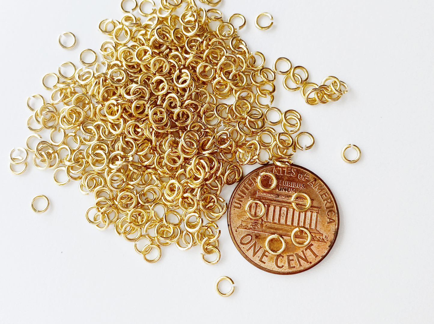 0.7 x 3.5mm Gold Open Jump Rings, 22 gauge