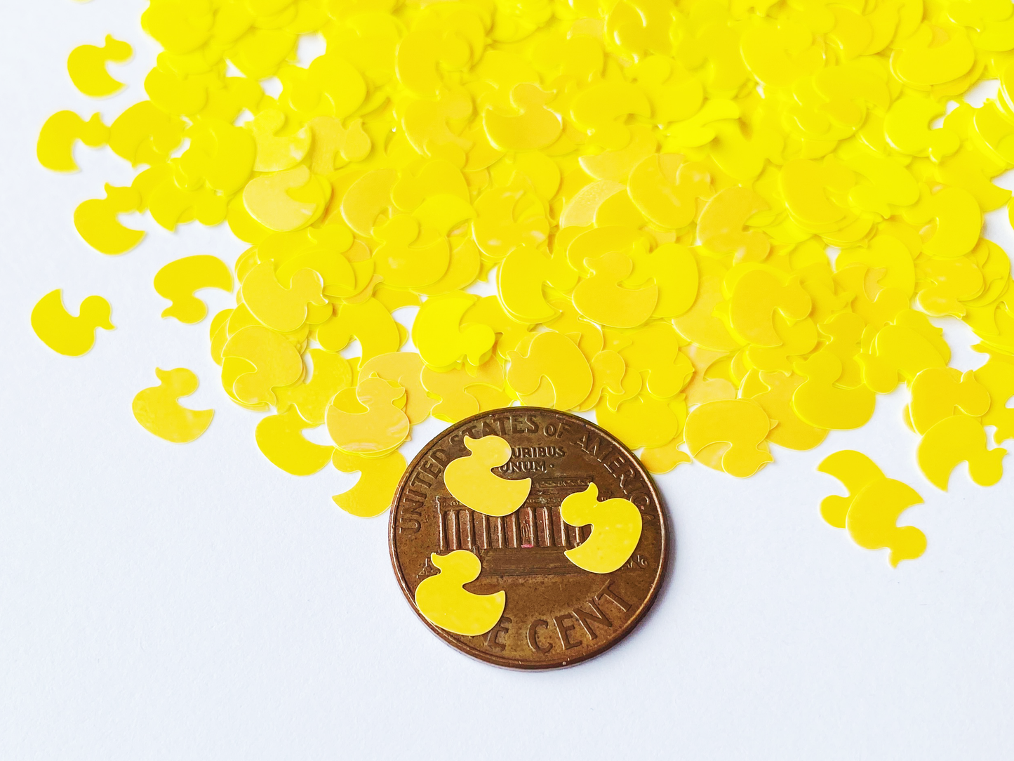 Iridescent Yellow Rubber Ducky Shape Glitter, 6x5mm