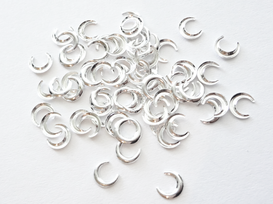 5mm Silver Crescent Moon Studs