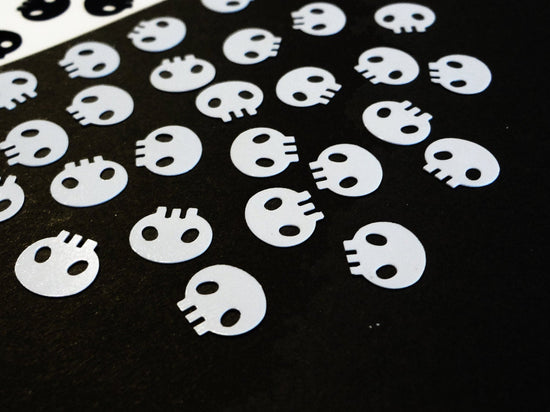 Skull Sequins, 10x9mm, Choose White, Black or Both