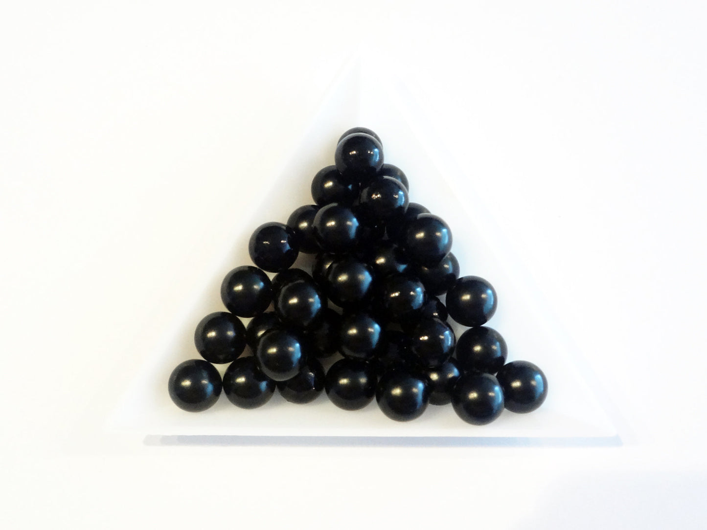 8mm Black Boba Pearls, No Hole Beads