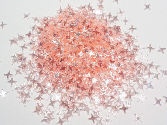 Translucent Light Pink Four Point Stars Sequins, 4mm