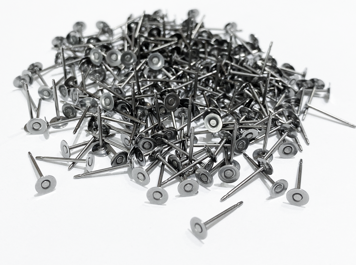 4mm Titanium Earring Posts, 11.5mm Length, 21 gauge Nickel Free Hypoal ...