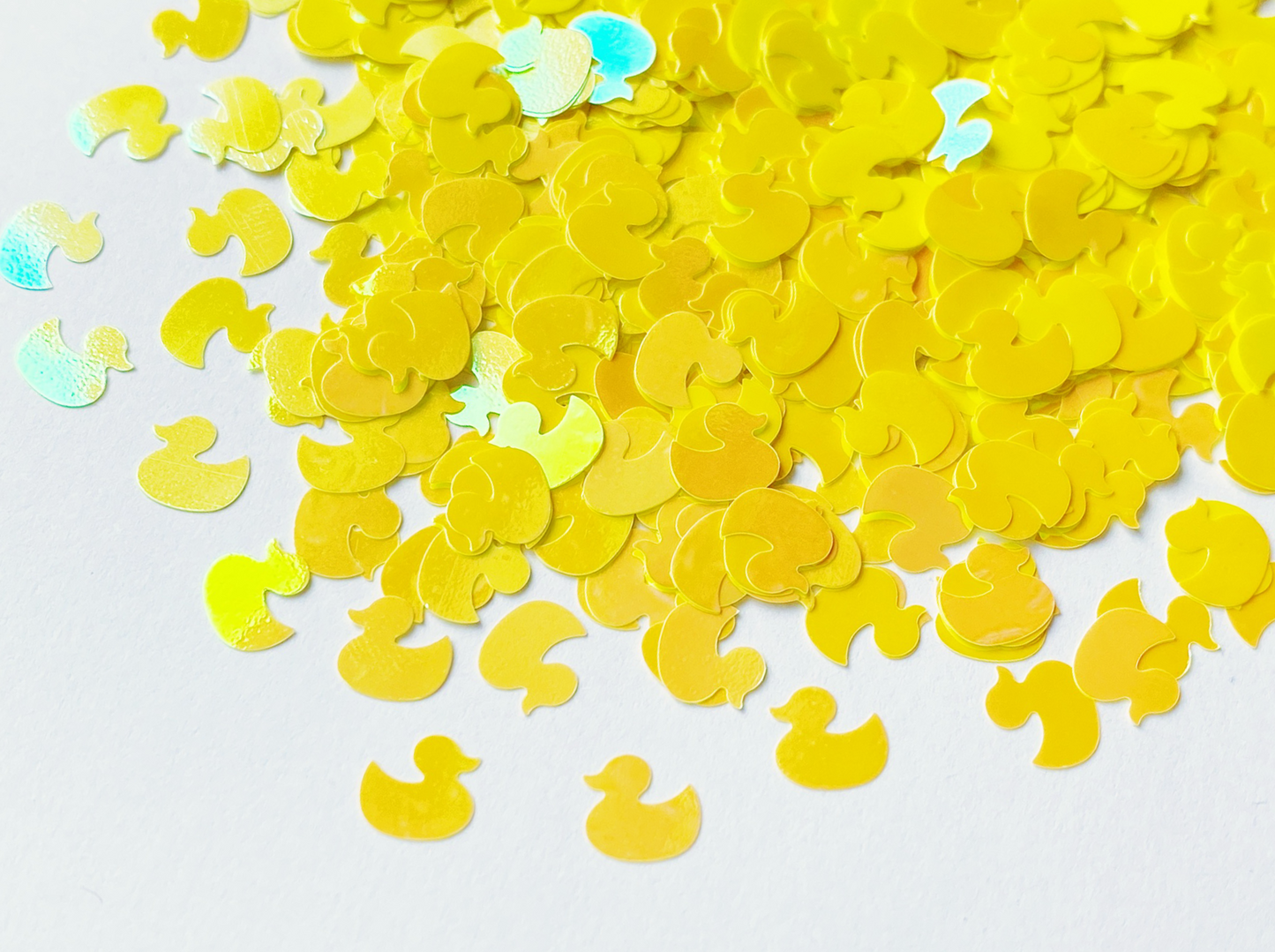 Iridescent Yellow Rubber Ducky Shape Glitter, 6x5mm