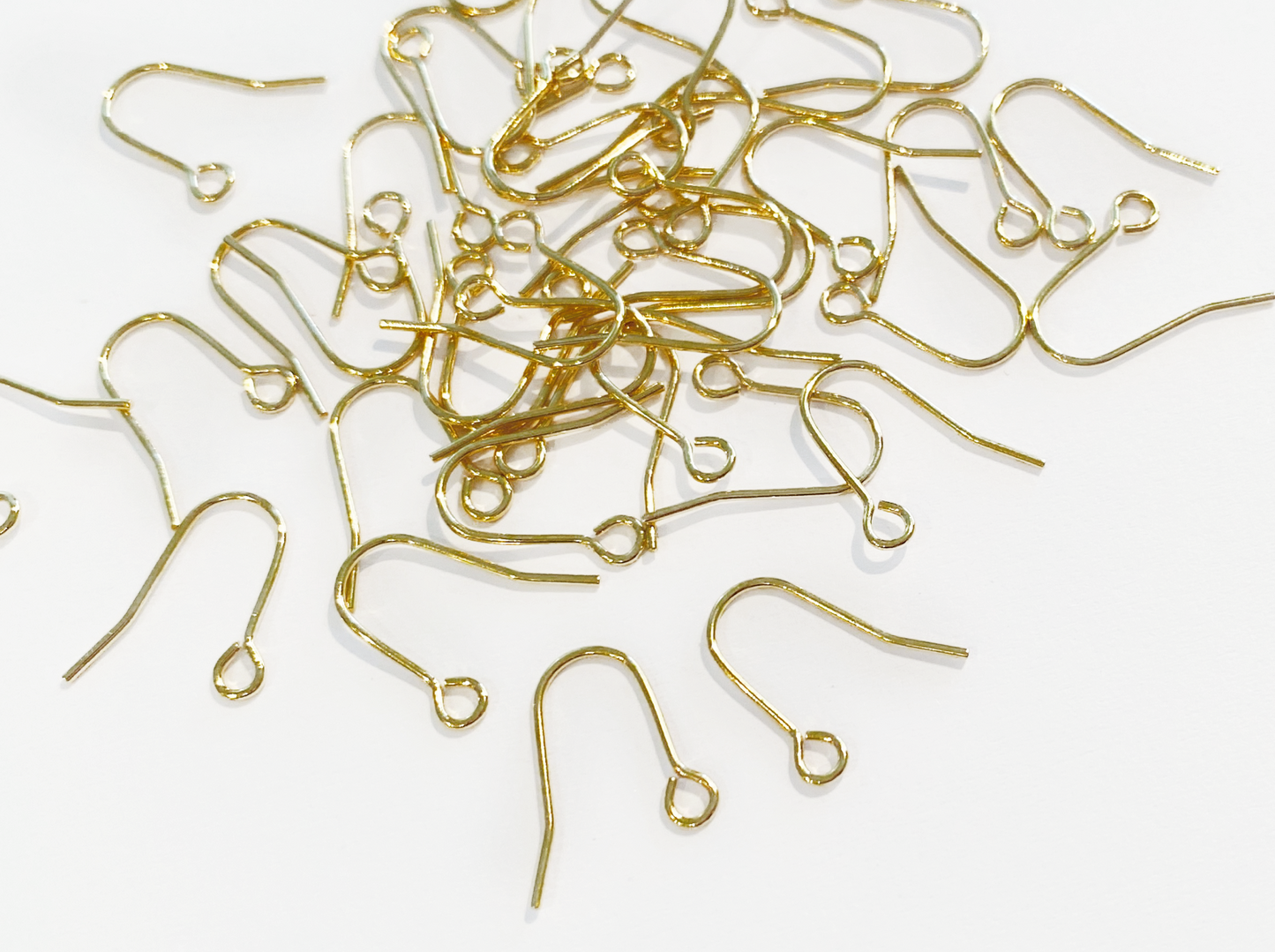 13mm Small Gold-Plated Stainless Steel Ear Wire, 22 gauge Earring Hooks