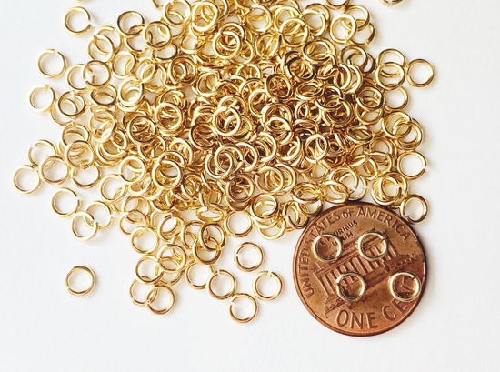 0.8 x 4.5mm Gold Open Jump Rings, 21 gauge