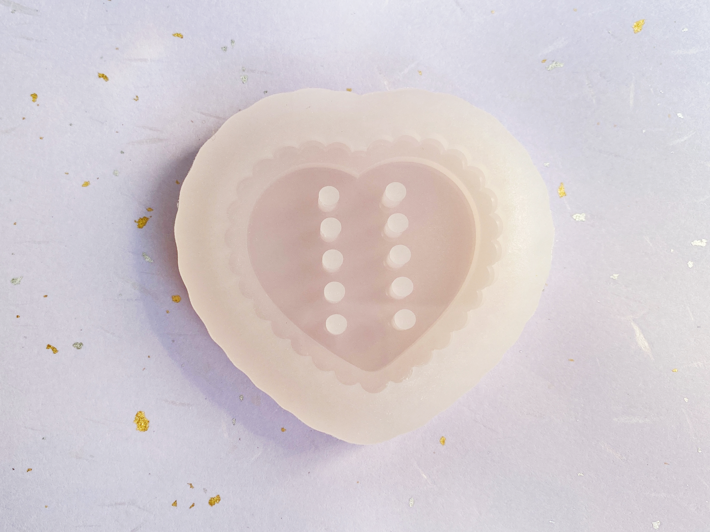 Scalloped Heart with Lace Corset Mold, Silicone Mold, Shiny UV Resin Mold