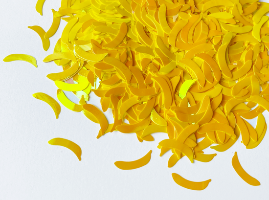 Load image into Gallery viewer, Iridescent Yellow Banana Glitter, 12x4mm
