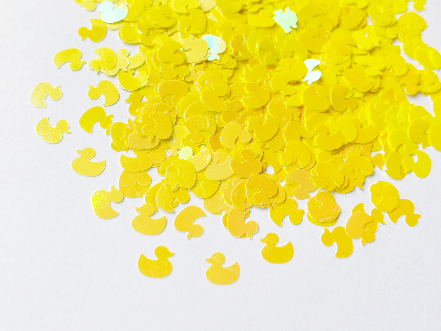 Iridescent Yellow Rubber Ducky Shape Glitter, 6x5mm