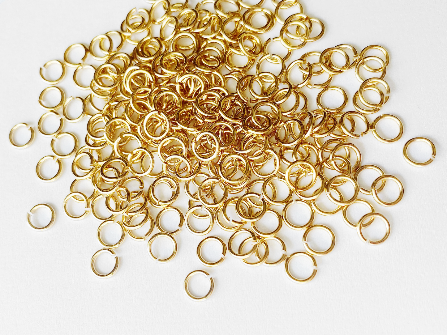 0.8 x 5mm Gold Open Jump Rings, 21 gauge