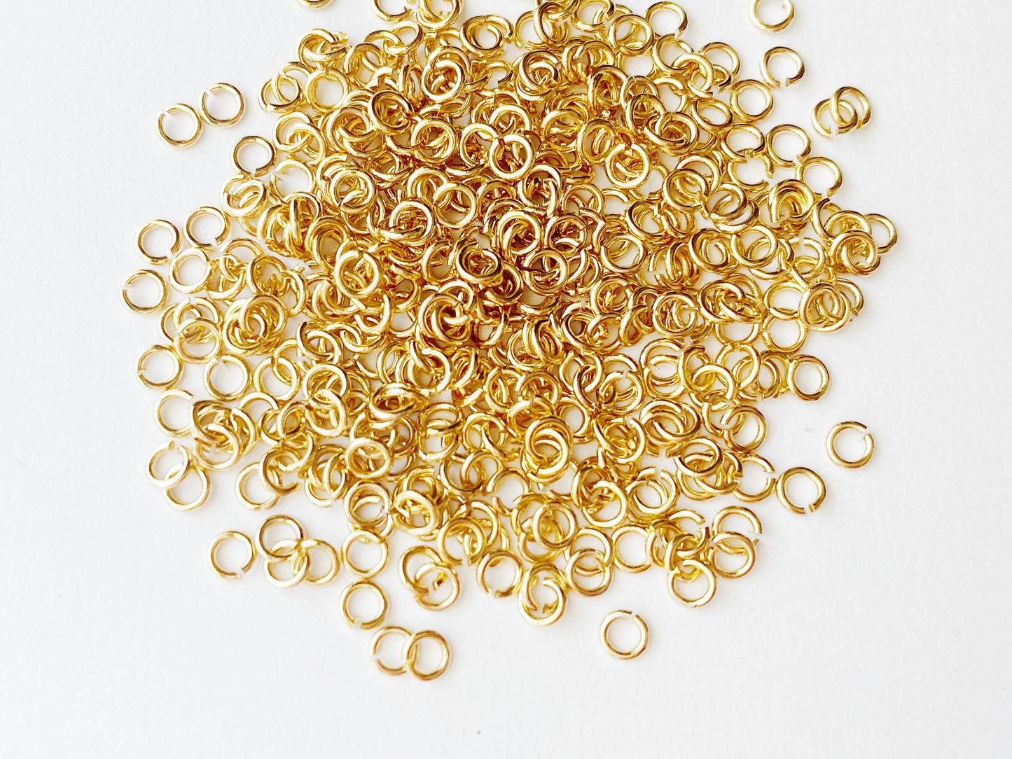 0.7 x 3.5mm Gold Open Jump Rings, 22 gauge