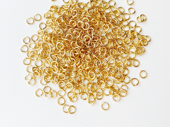 0.7 x 3.5mm Gold Open Jump Rings, 22 gauge