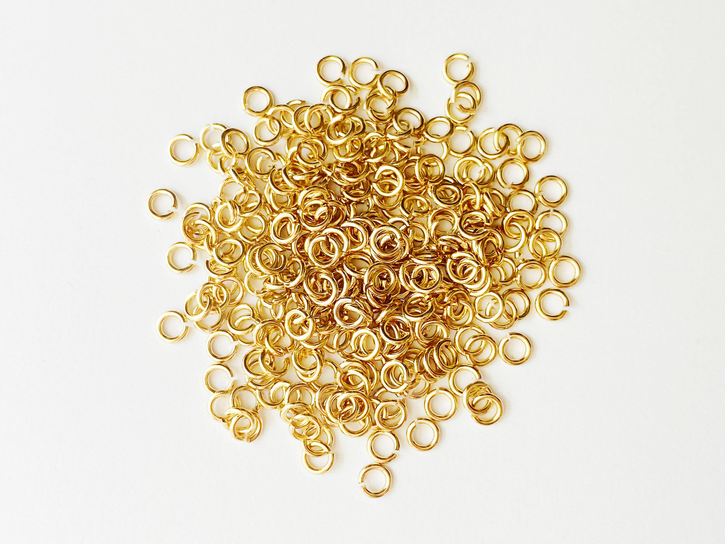 0.7 x 4mm Gold Open Jump Rings, 22 gauge