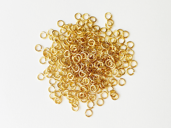 0.7 x 4mm Gold Open Jump Rings, 22 gauge