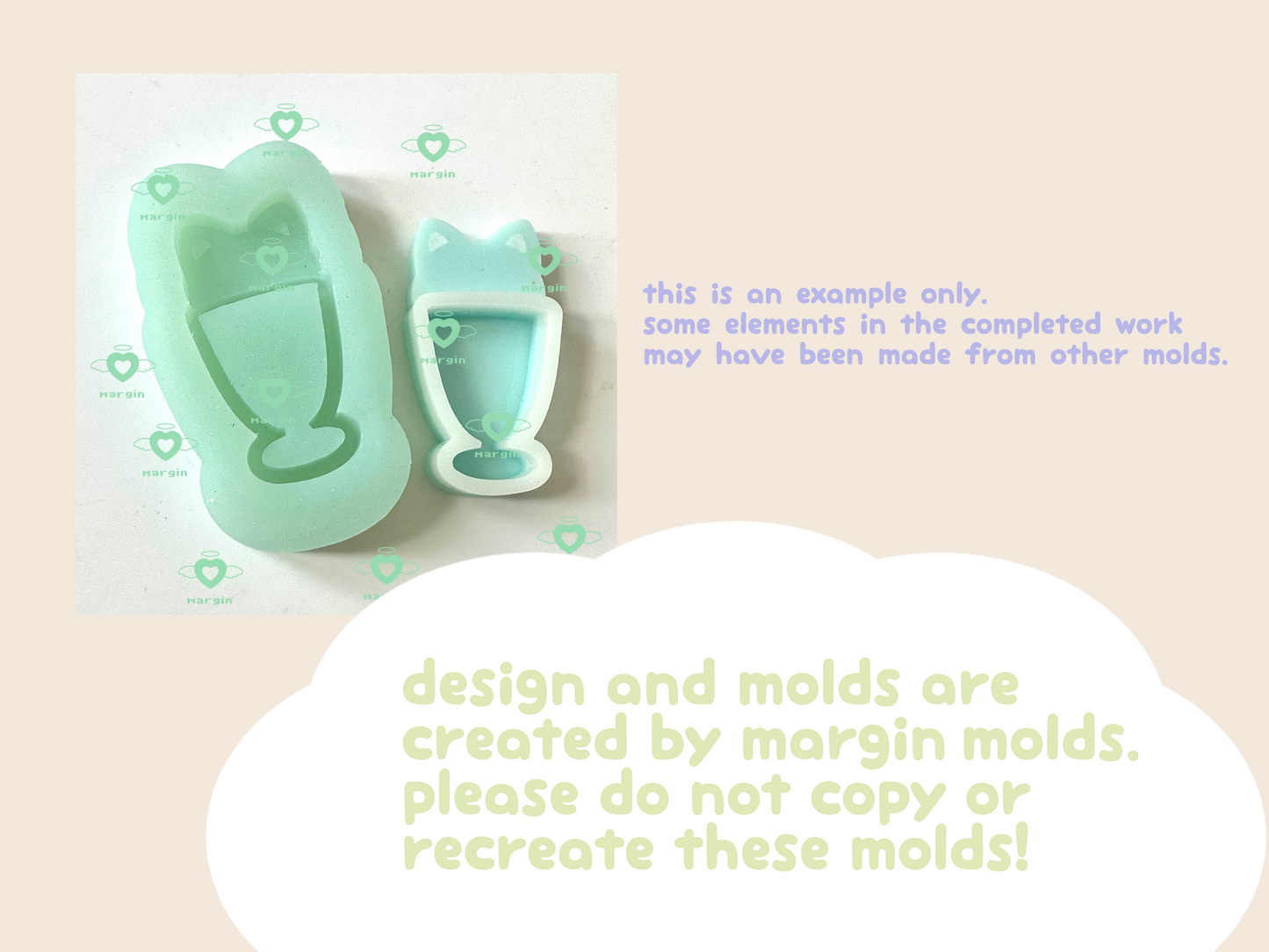 Kitten Parfait Ice Cream Shaker Mold, Soda Fountain Drink, Silicone Mold, Shiny UV Resin Mold