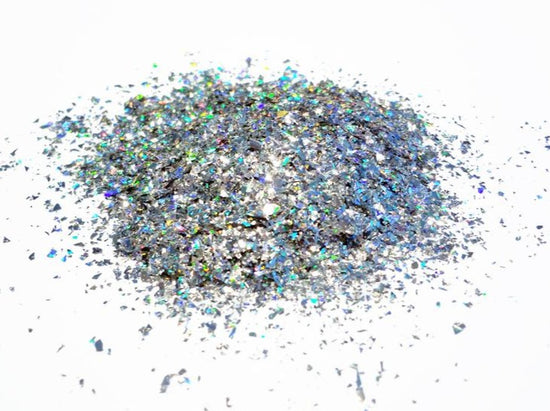 Holographic Silver Tiny Shards, Solvent Resistant Glitter