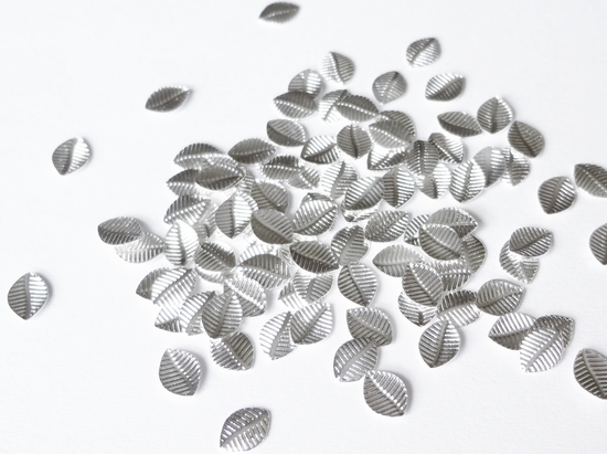5x3.5mm Silver Leaf Embellishments