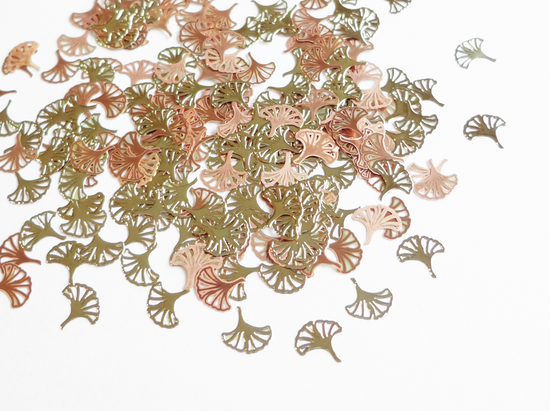 5mm Gold Gingko Leaf, Nail Art Slices