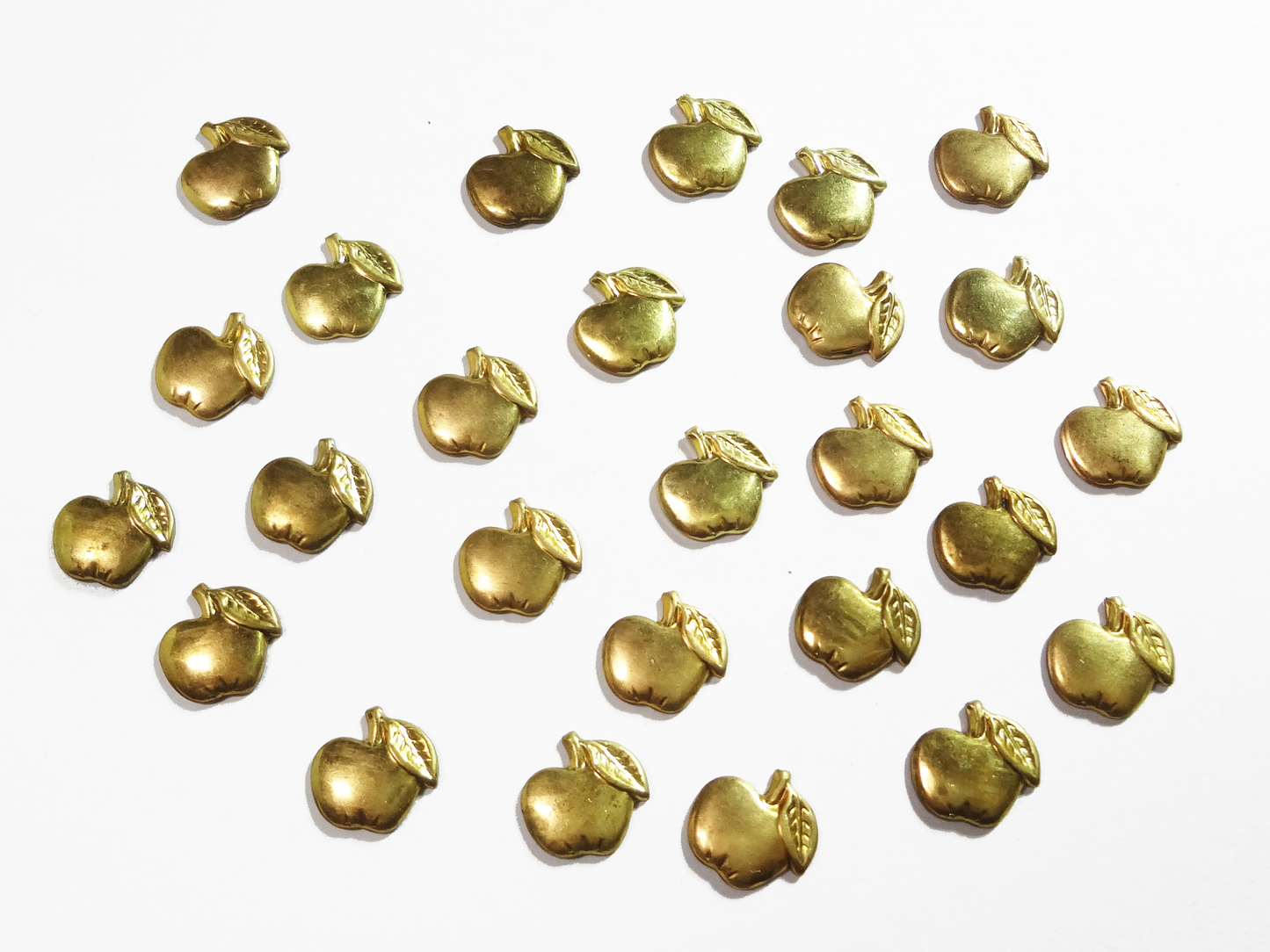 8mm Raw Brass Gold Apple