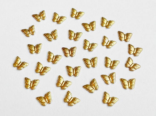 7x5mm Raw Brass Gold Butterfly