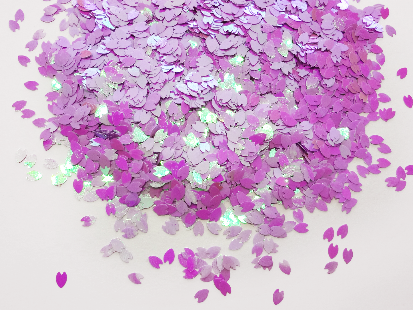 Iridescent Light Magenta Purple Cherry Blossom Sakura Flower Petals, 3x2mm