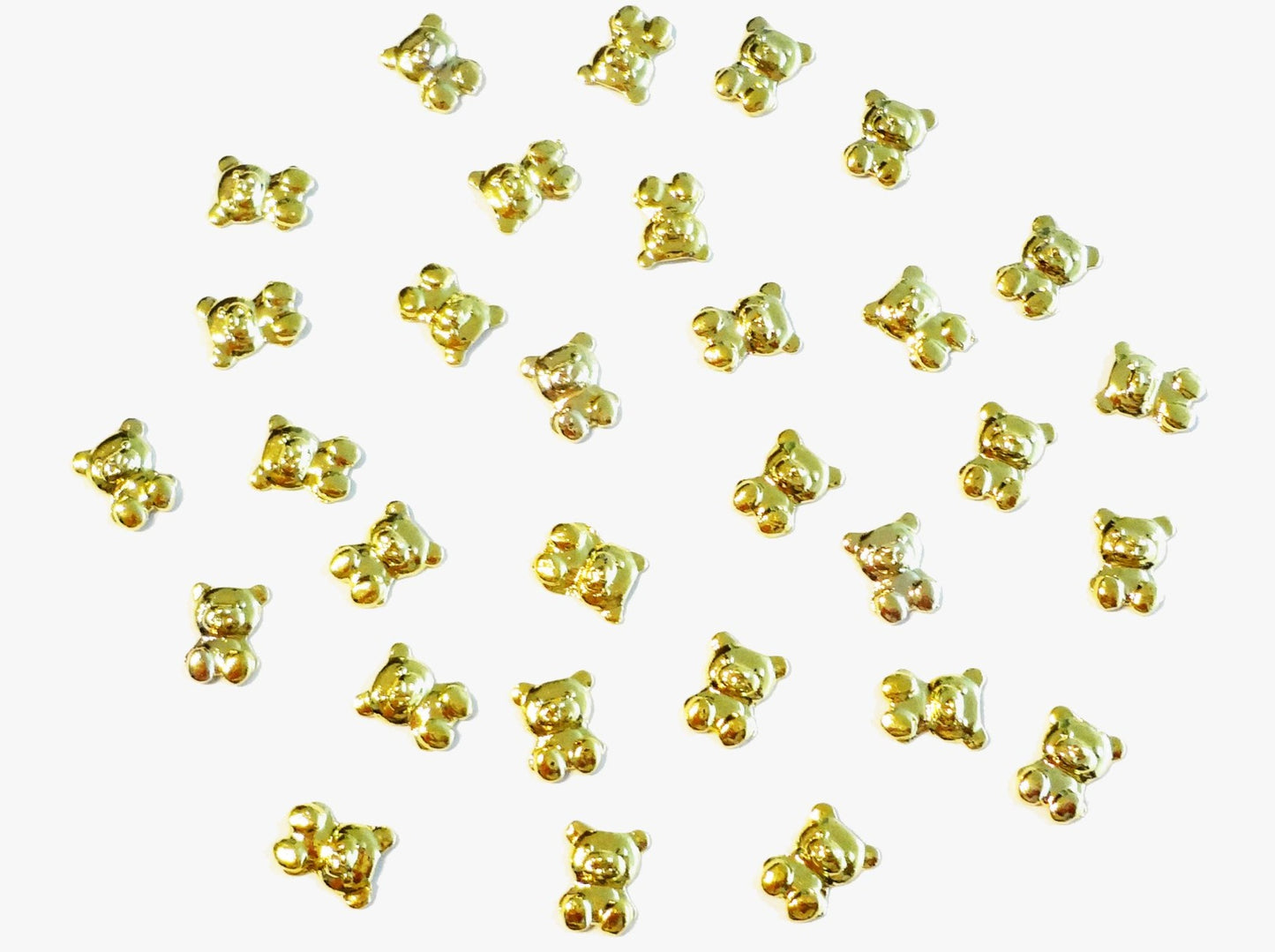 8x6mm 3D Gold Teddy Bear