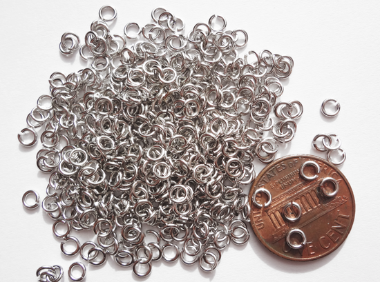 0.7 x 3.5mm Silver Open Jump Rings, 22 gauge