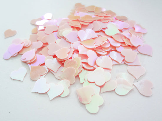 Load image into Gallery viewer, Iridescent Peach Pink Large Heart Glitter, 8mm
