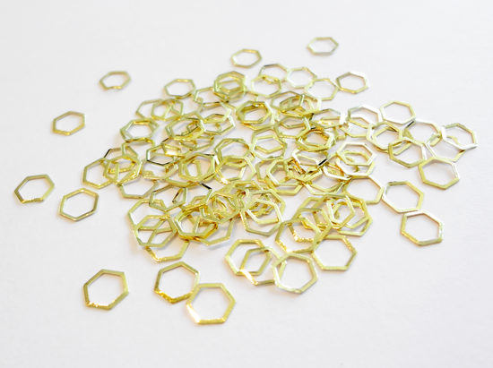 5mm Gold Hollow Hexagon