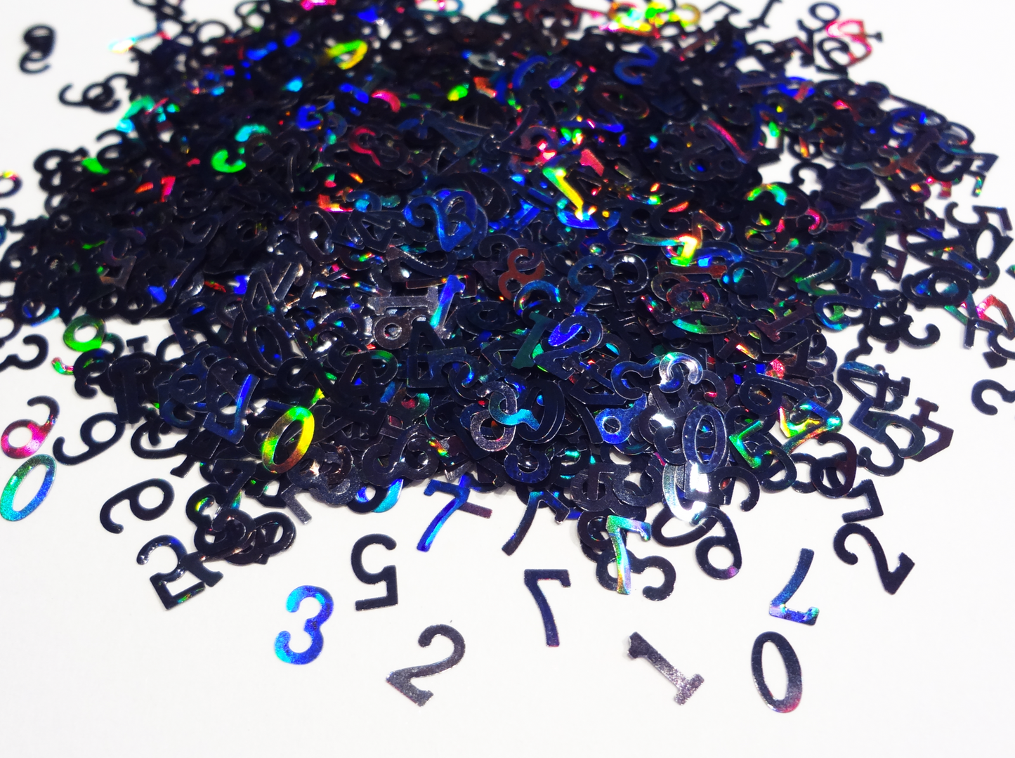Load image into Gallery viewer, Holographic Black Numbers Glitter, 5mm

