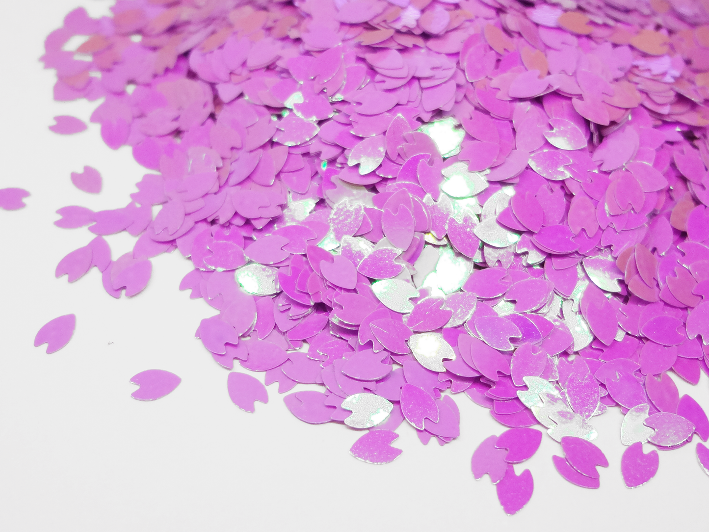 Iridescent Light Magenta Purple Cherry Blossom Sakura Flower Petals, 3x2mm