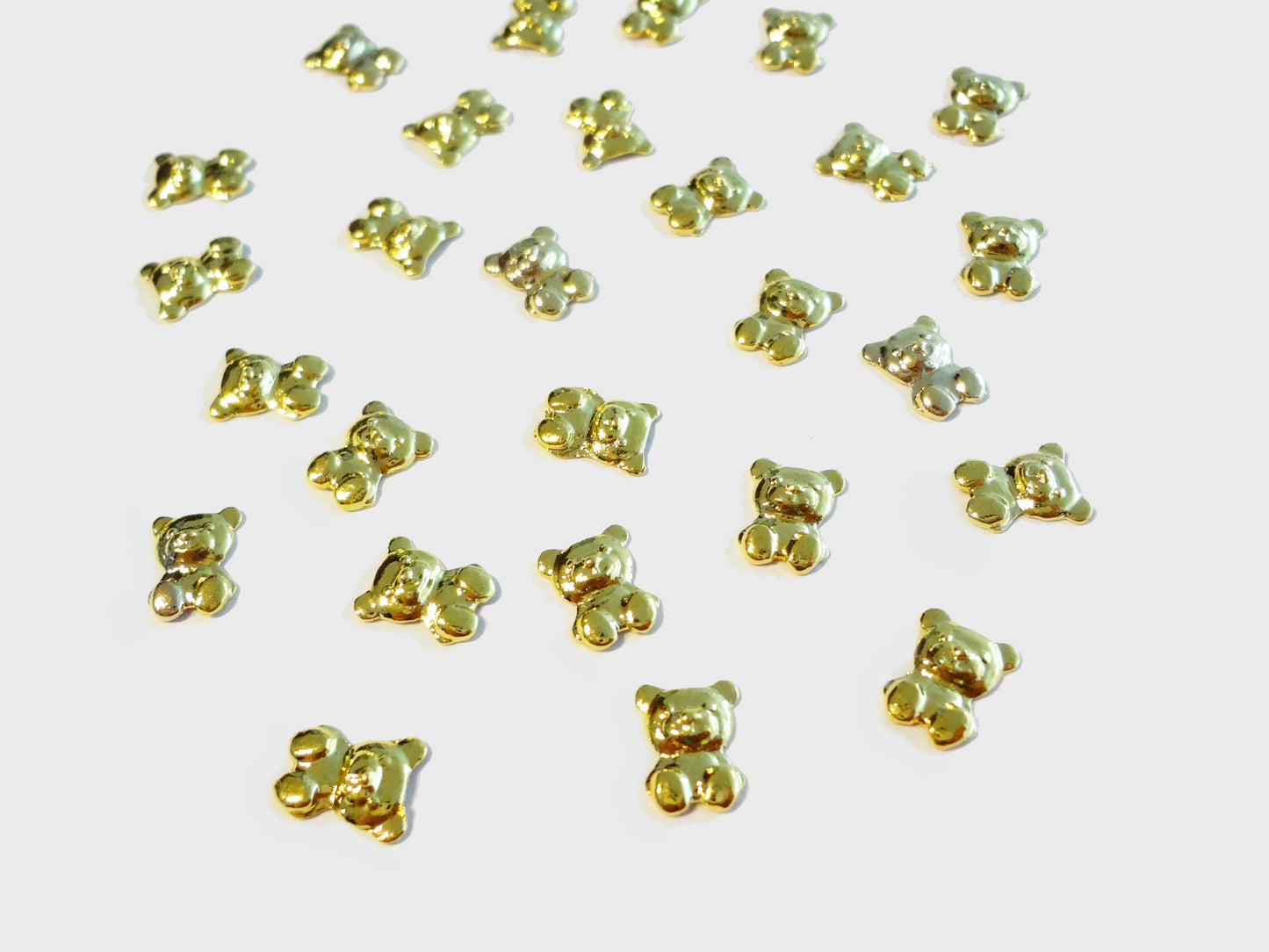 8x6mm 3D Gold Teddy Bear