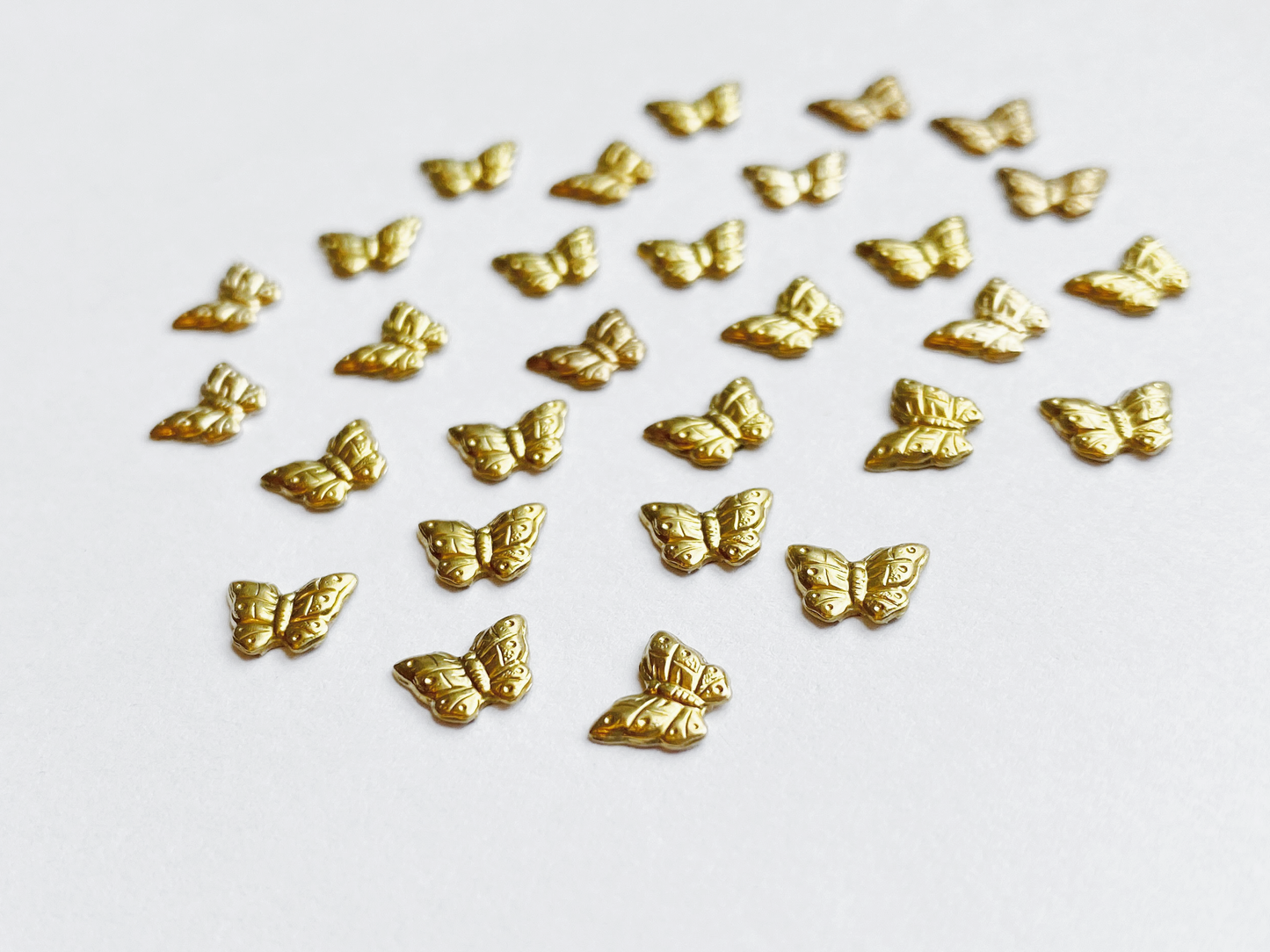 7x5mm Raw Brass Gold Butterfly