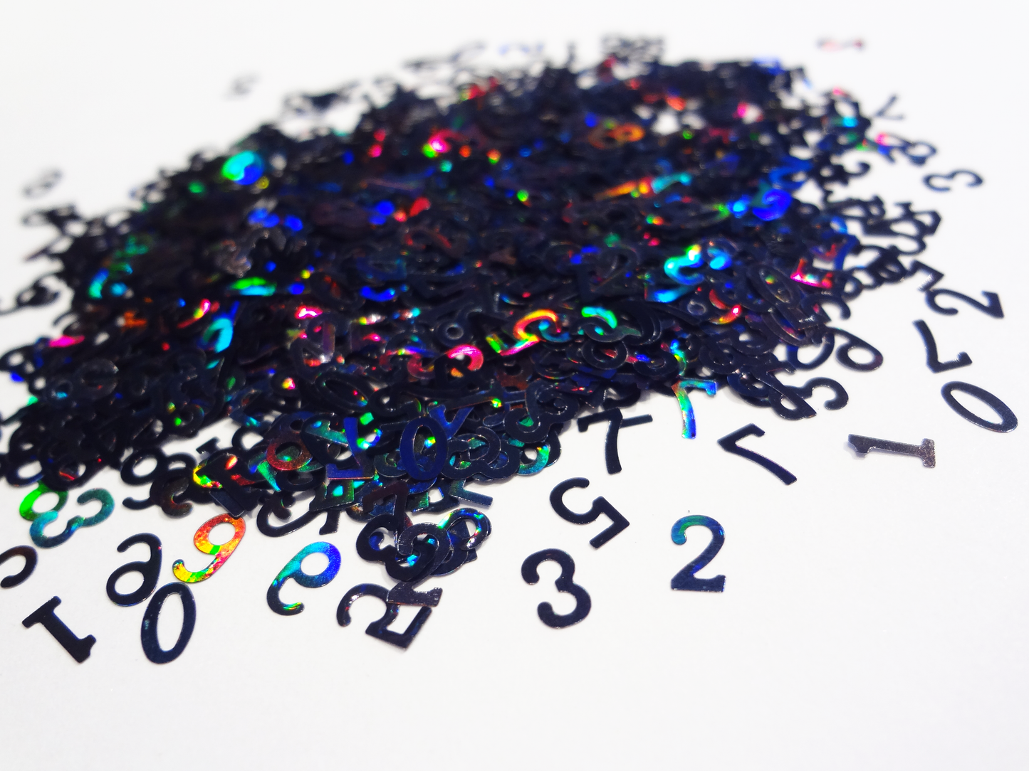 Load image into Gallery viewer, Holographic Black Numbers Glitter, 5mm
