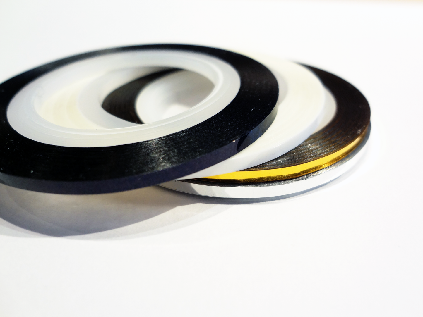 Black, White, Gold, or Silver Nail Tape, 2mm