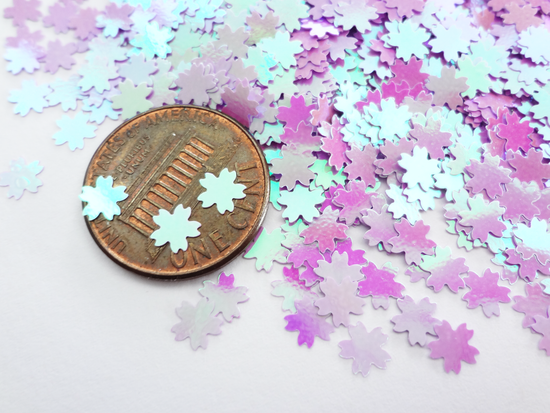 Iridescent Light Magenta Purple Cherry Blossom Flower Glitter, 5mm