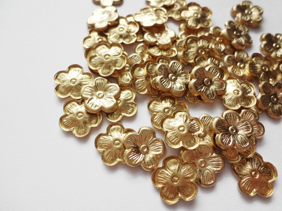 9mm Raw Brass Large Flower