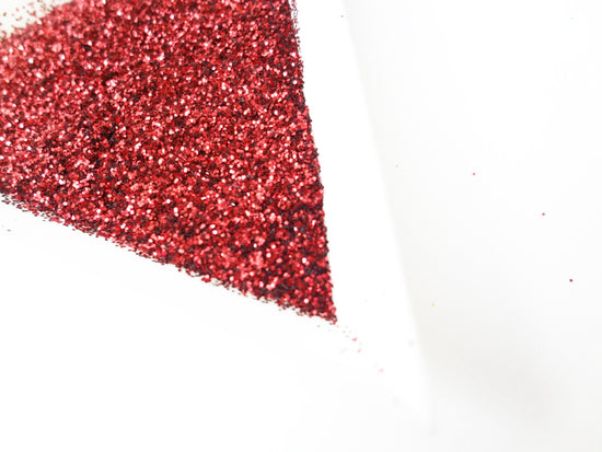Candy Apple Red Loose Ultra Fine Glitter, .008" Hex, 0.2mm 1/128
