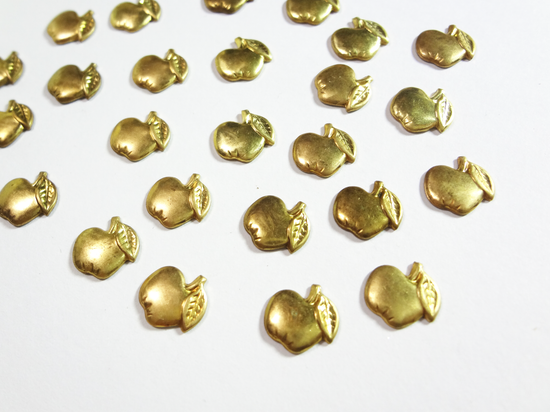 8mm Raw Brass Gold Apple