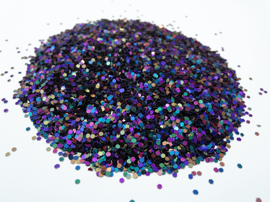 Dark Rainbow Loose Glitter, .040" Hex, 1mm, 1/24