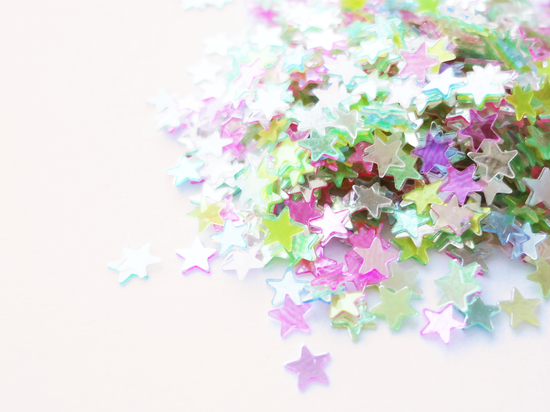 Translucent Iridescent Pastel Rainbow Star Sequins, 3mm