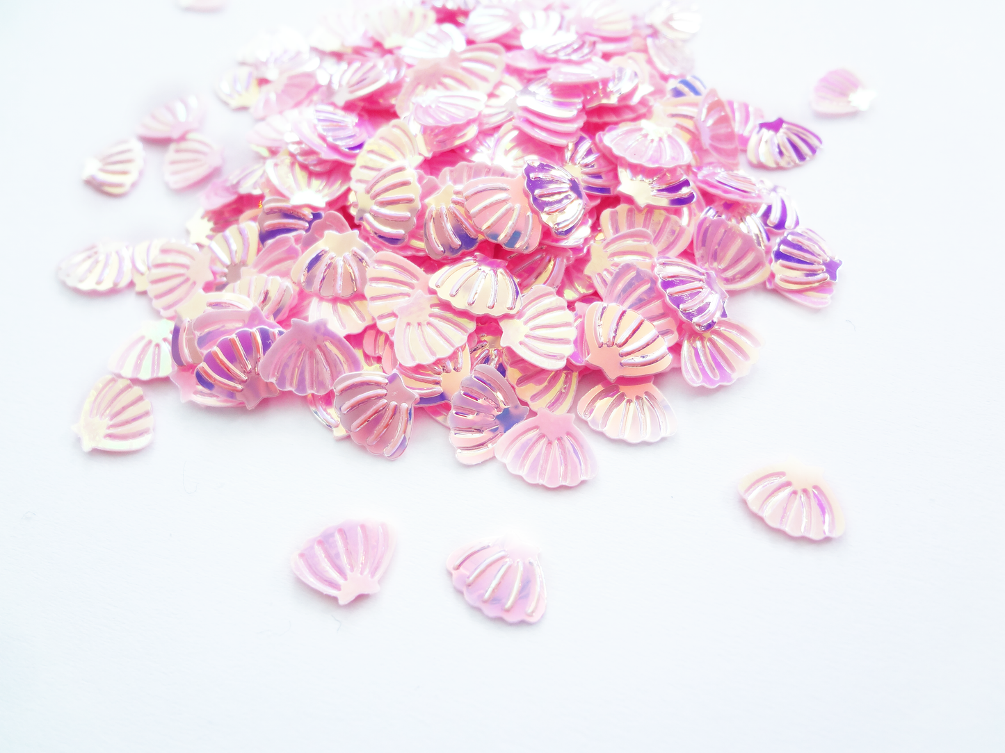 Load image into Gallery viewer, Iridescent Pink Seashell Sequins, 8mm
