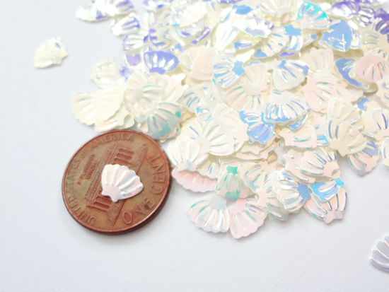 Load image into Gallery viewer, Iridescent White Seashell Sequins, 8mm
