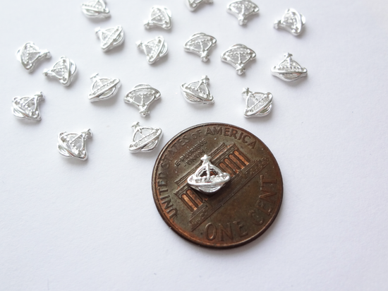 6mm 3D Silver Star Planet