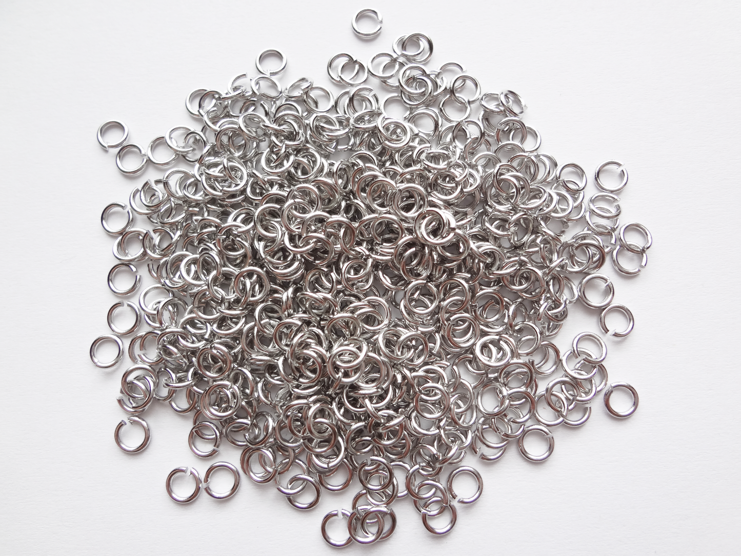 0.7 x 4mm Silver Open Jump Rings, 22 gauge