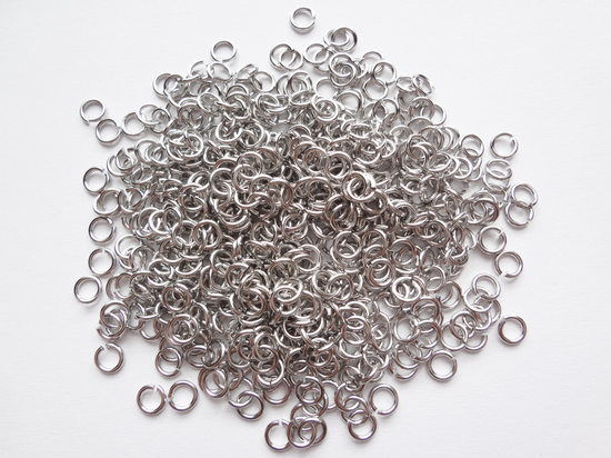 0.7 x 4mm Silver Open Jump Rings, 22 gauge