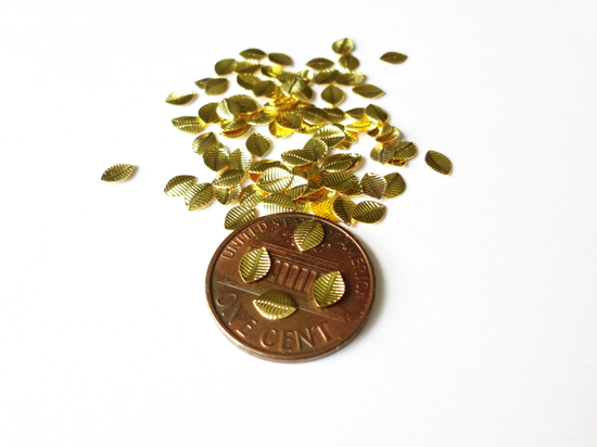 5x3.5mm Gold Leaf Embellishments