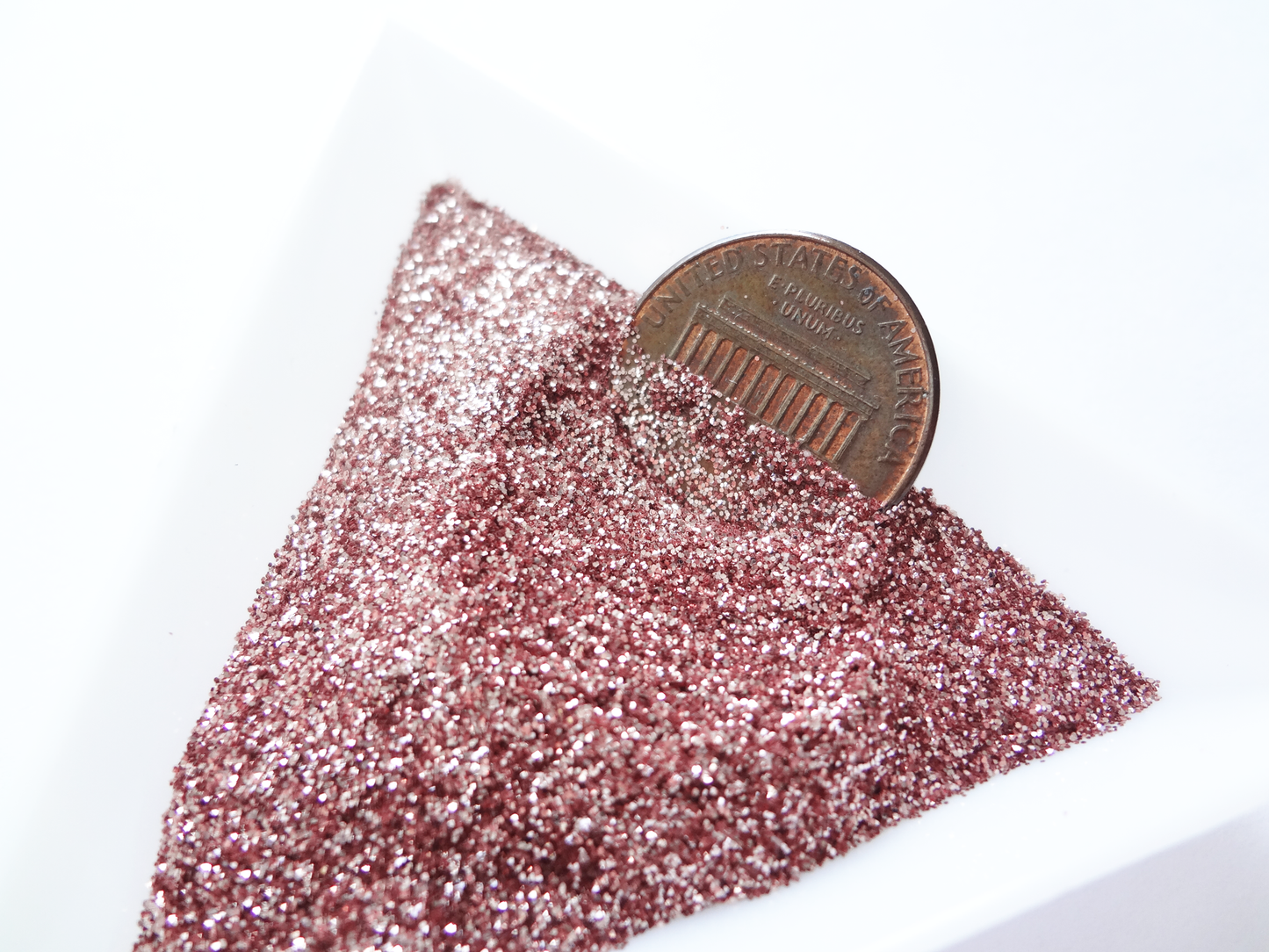 Load image into Gallery viewer, Rose Gold Loose Ultra Fine Glitter, .008&amp;quot; Hex, 0.2mm 1/128
