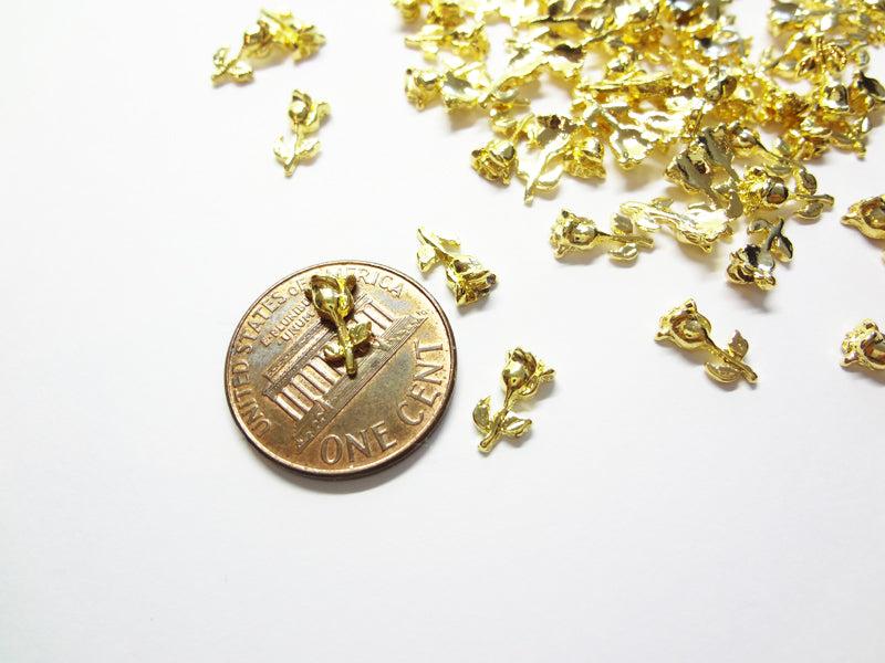 9x5mm 3D Gold Rose