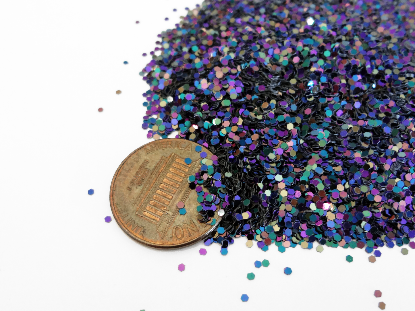 Dark Rainbow Loose Glitter, .040" Hex, 1mm, 1/24